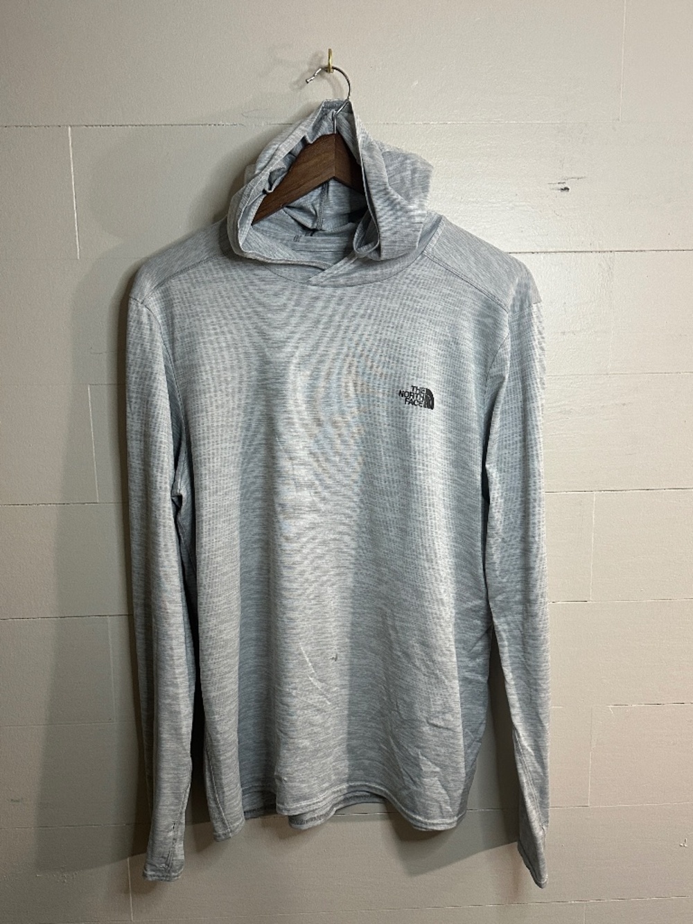 The North Face Men's Hooded Heather Gray Light Weight Hoodie Shirt Size Large